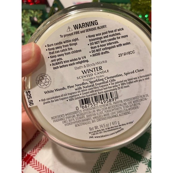 Bath & Body Works Accents Bath Body Works Winter 3 Wick Candle